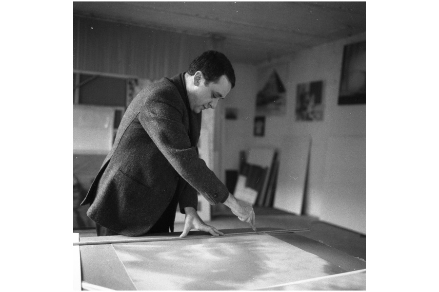 Gerhard Richter 1966 im Düsseldorfer Atelier